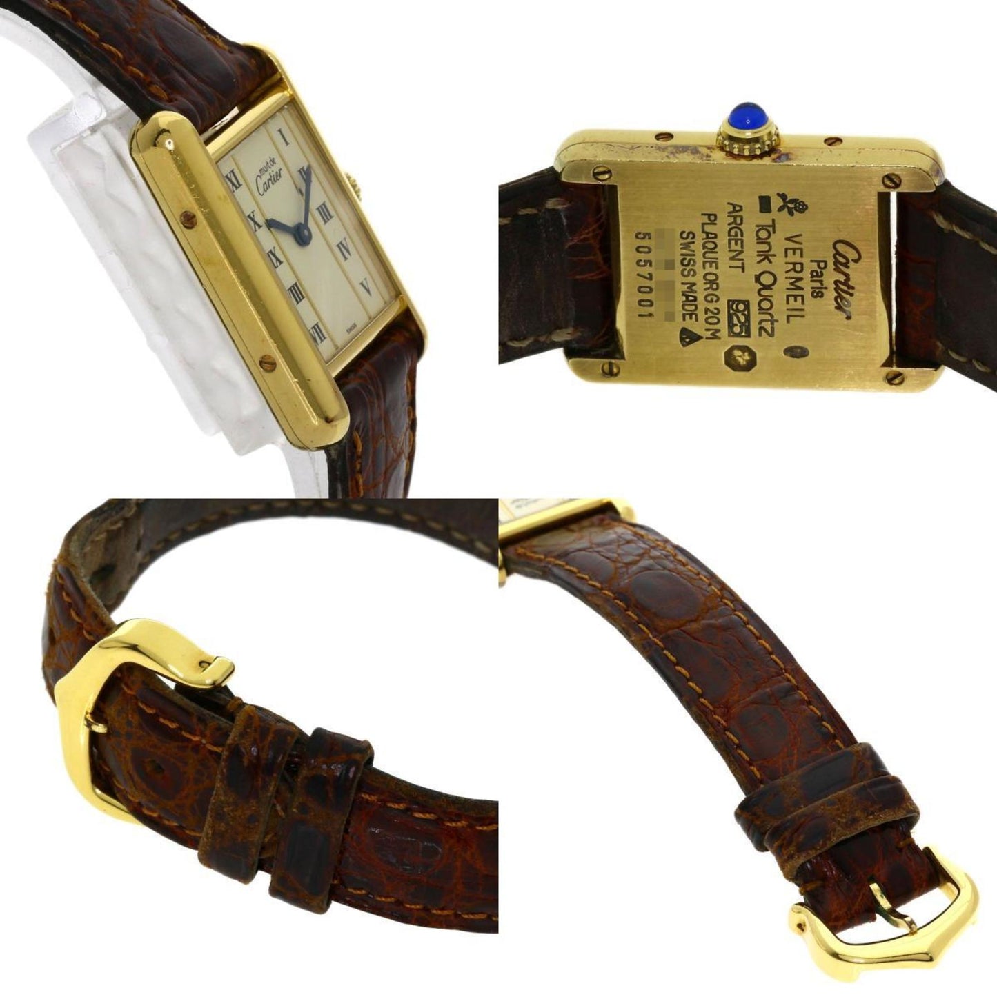 Cartier Must Tank Watch 5057001 Silver/Leather