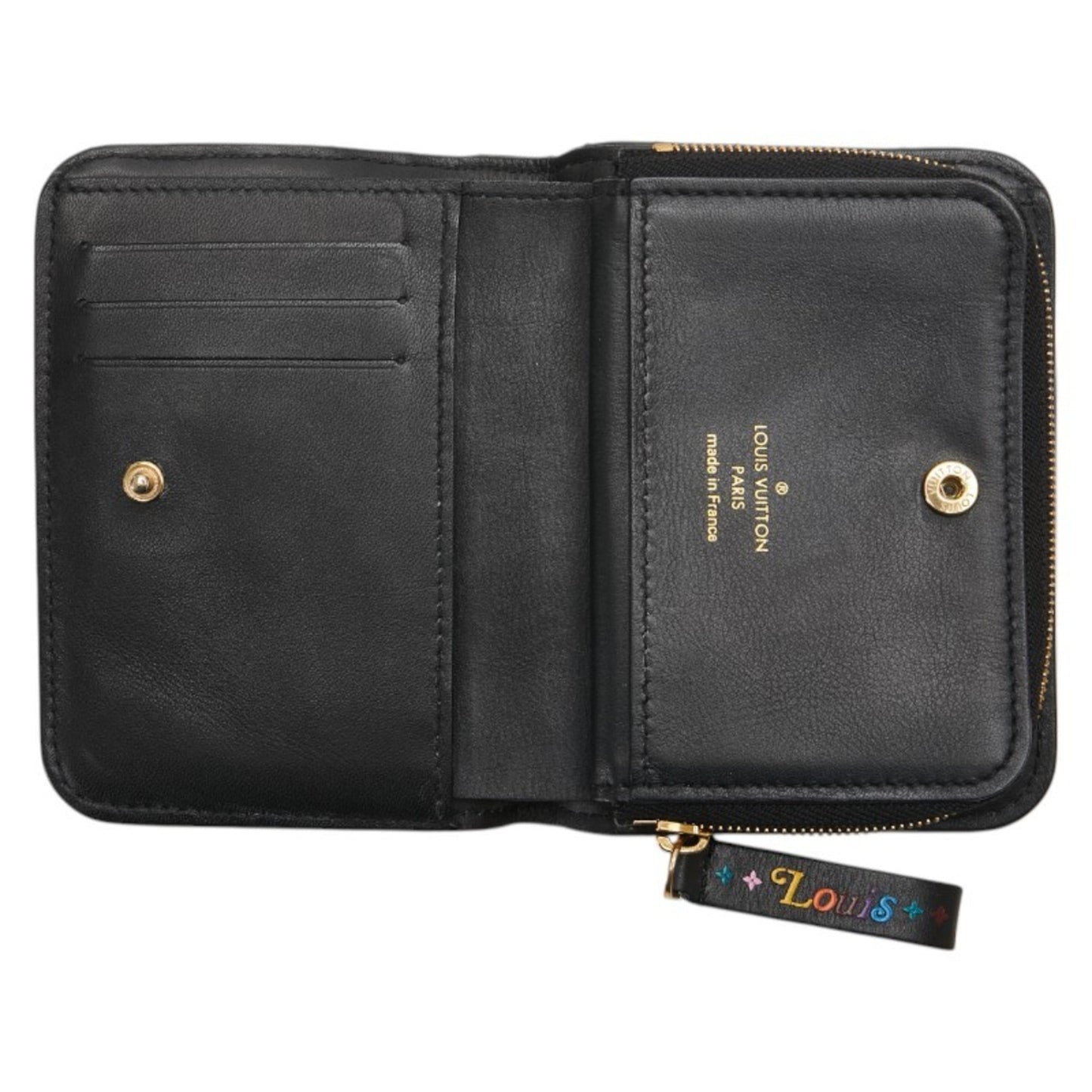 Louis Vuitton New Wave Gypt Compact Wallet Bifold M63789 Black Leather