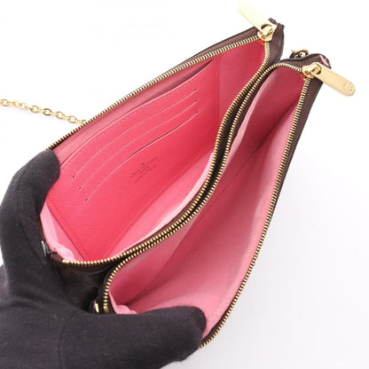 Louis Vuitton Monogram Vivienne Double Zip Pochette Shoulder Bag In Coated Canvas And Leather