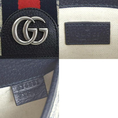 Gucci Waist Bag Belt Gg Marmont Supreme Canvas Navy Silver