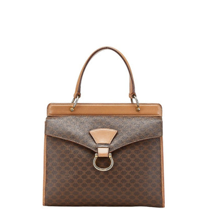 Celine Macadam Handbag In Brown Leather