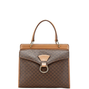 Celine Macadam Handbag In Brown Leather
