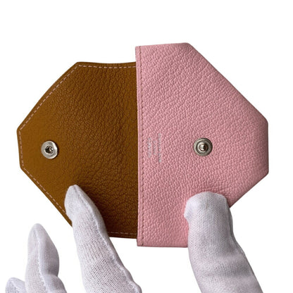Hermes Levain Quatre Verso Compact Wallet Coin Case Pink