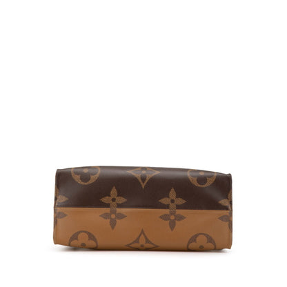 Louis Vuitton Monogram Giant Reverse On The Go Gm Handbag Shoulder Bag M45320 Brown Pvc Leather