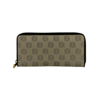 Loewe Anagram Zip-Around Wallet - Beige And Brown Canvas Leather