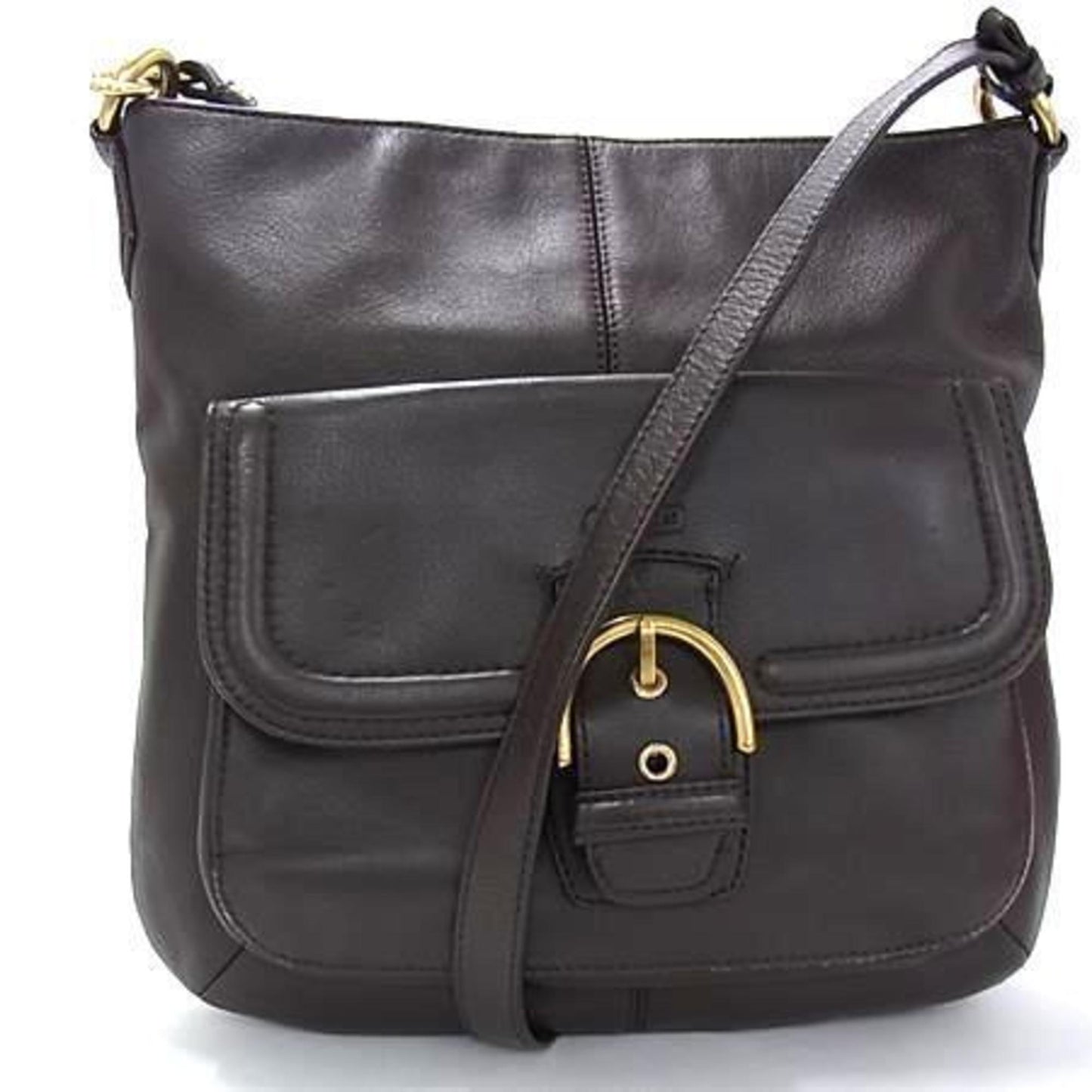 Coach Shoulder Bag F24685 Brown Leather