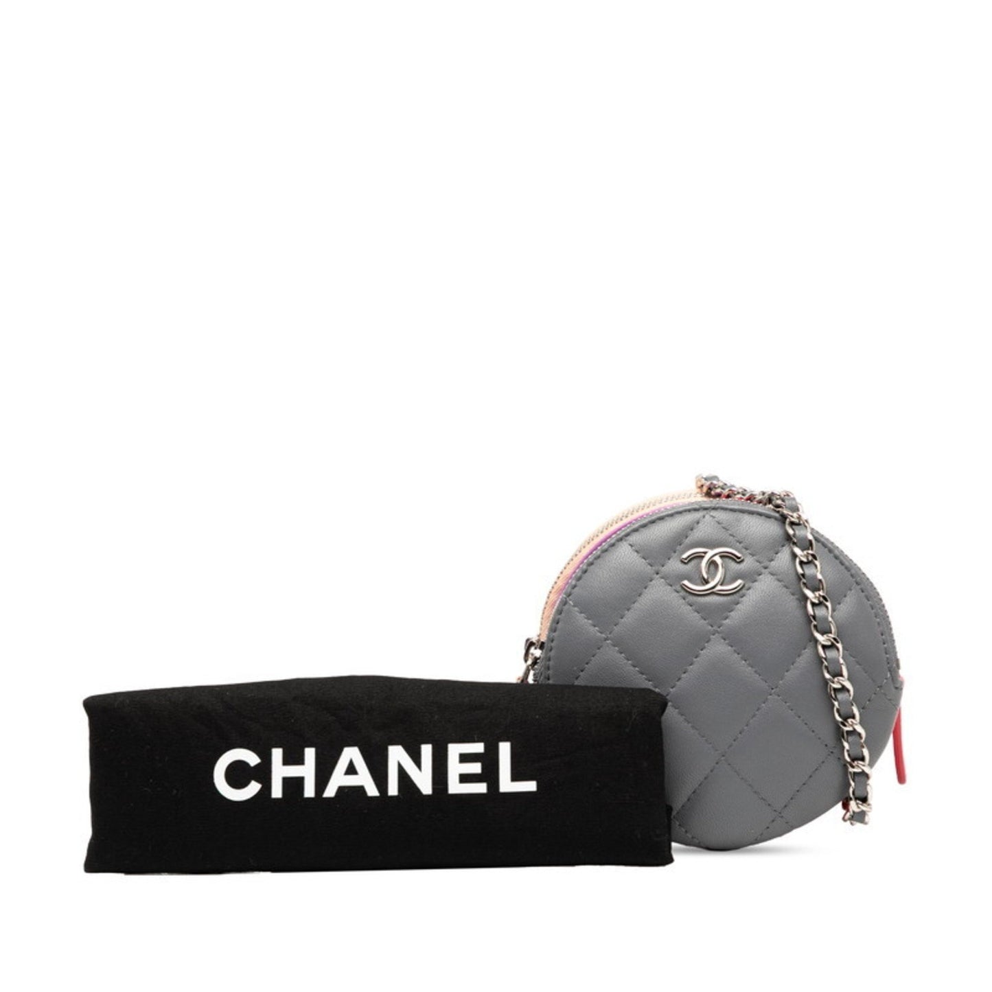 Chanel Matelasse Coco Mark Chain Shoulder Bag In Gray