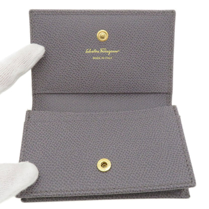 Salvatore Ferragamo Gancini Business Card Holder Case Calf Leather