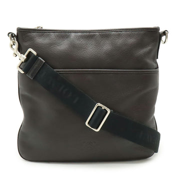 Loewe Anagram Shoulder Bag In Dark Brown Leather