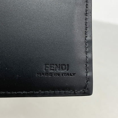 Fendi Shadow Leather Wallet In Black