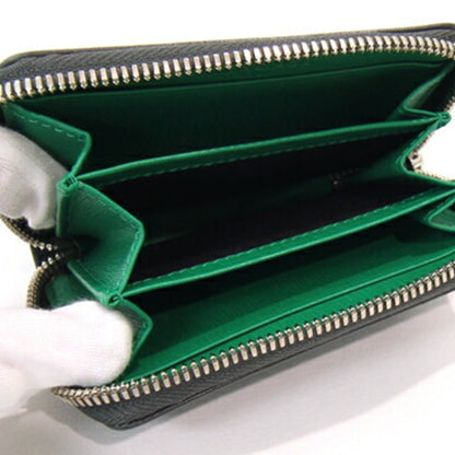 Balenciaga Coin Case 452503 Grey Green Leather Compact Wallet Mini