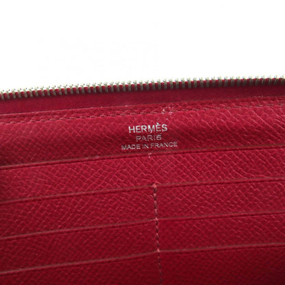 Hermes Azap Long Classic Ruby Epsom Leather Round Zip Wallet