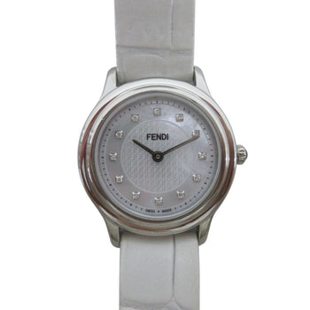 Fendi Shell Dial 12P Diamond Watch 25000L White