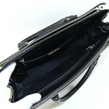 Prada Handbag B1801K Black Nylon Leather Stitching