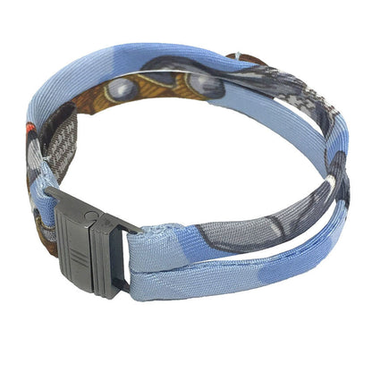 Hermes Petit H Bracelet Silk H Metal Fittings Light Blue Hermes