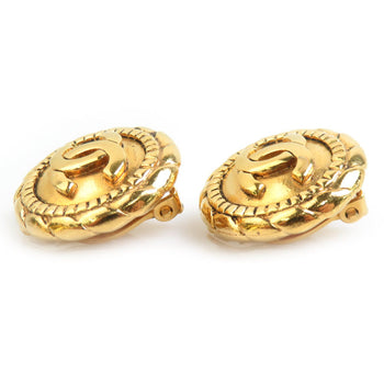 Chanel Coco Mark Metal Gold Earrings