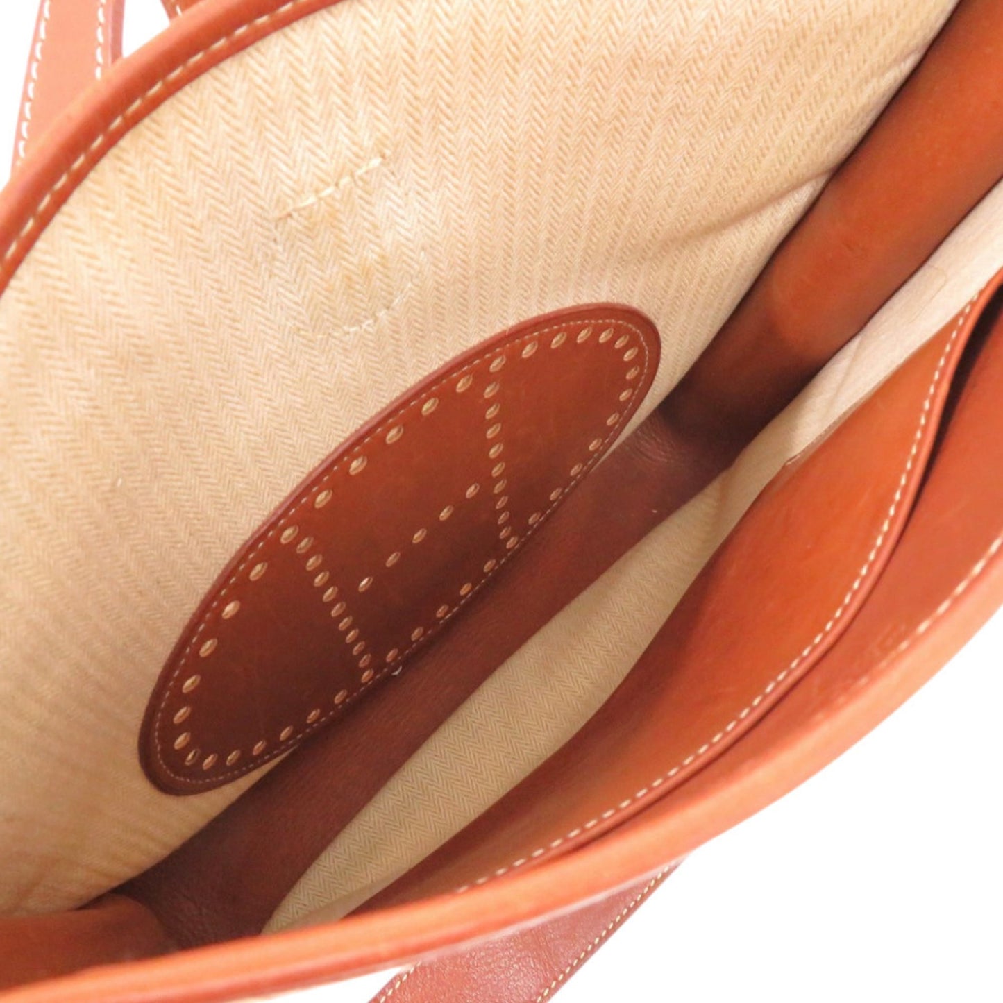 Hermes Herms Evelyne I Pm Striped Shoulder Bag In Veau Gulliver Noisette Leather