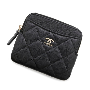 Chanel Wallet/Coin Case Matelasse Coco Mark Caviar Skin Ap2061 Chanel Wallet Coin Purse Black