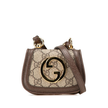 Gucci Gg Supreme Interlocking G Blondie Shoulder Bag 698635 Brown Leather