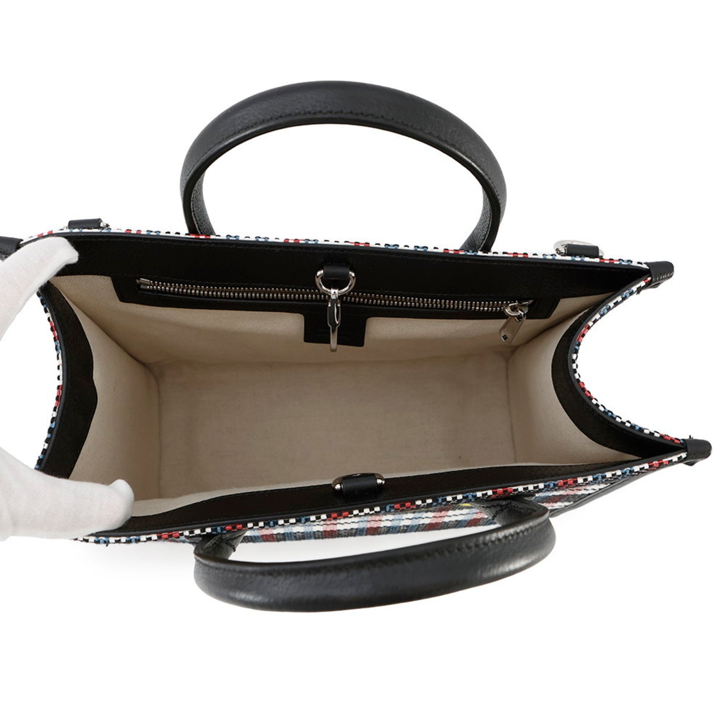 Gucci Embroidered Check Tote Bag