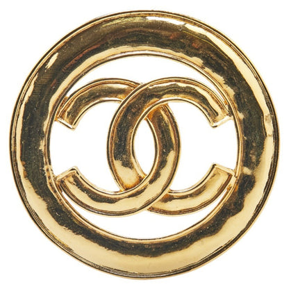 Chanel Coco Mark Round Circle Brooch Gold Plated