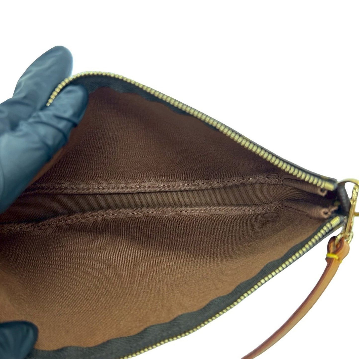 Louis Vuitton Pochette Accessoires Monogram Leather Mini Handbag Pouch Brown 18220