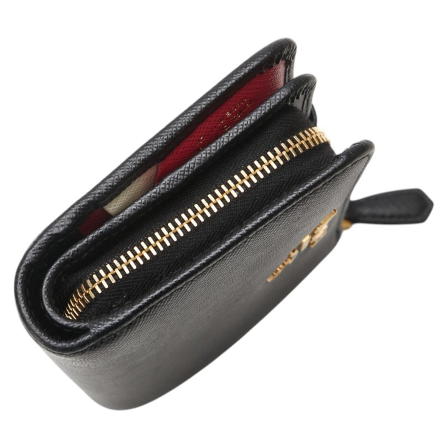 Prada Saffiano Bifold Wallet 1Ml018 Black Leather