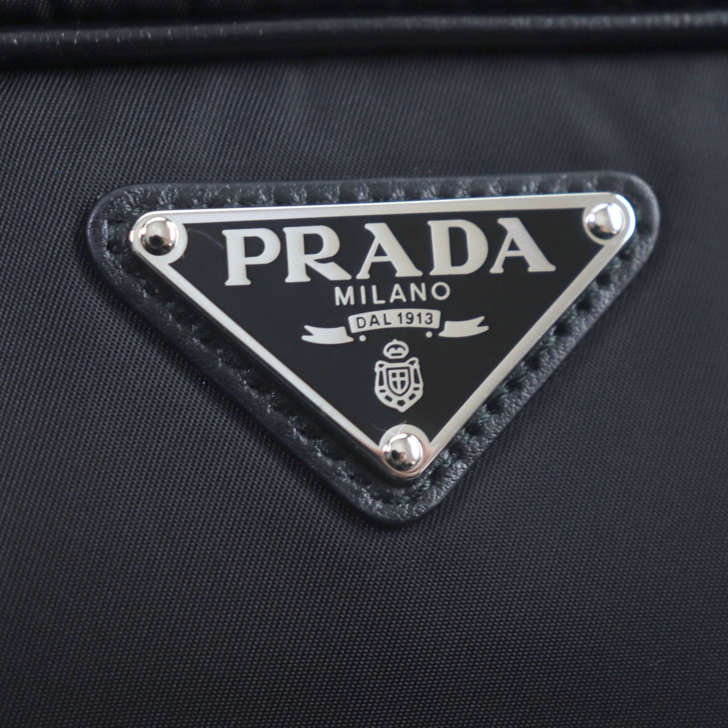 Prada 1Bh197 Triangle Logo Re-Nyion Nylon And Leather Shoulder Bag With Pouch