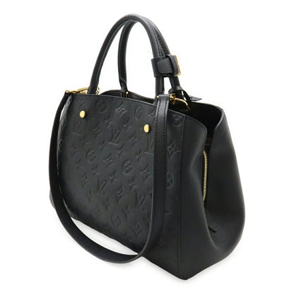 Louis Vuitton Monogram Empreinte Montaigne Mm Handbag/Shoulder Bag In Noir And Black