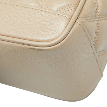 Saint Laurent 80'S Vanity Bag Shoulder Beige Leather