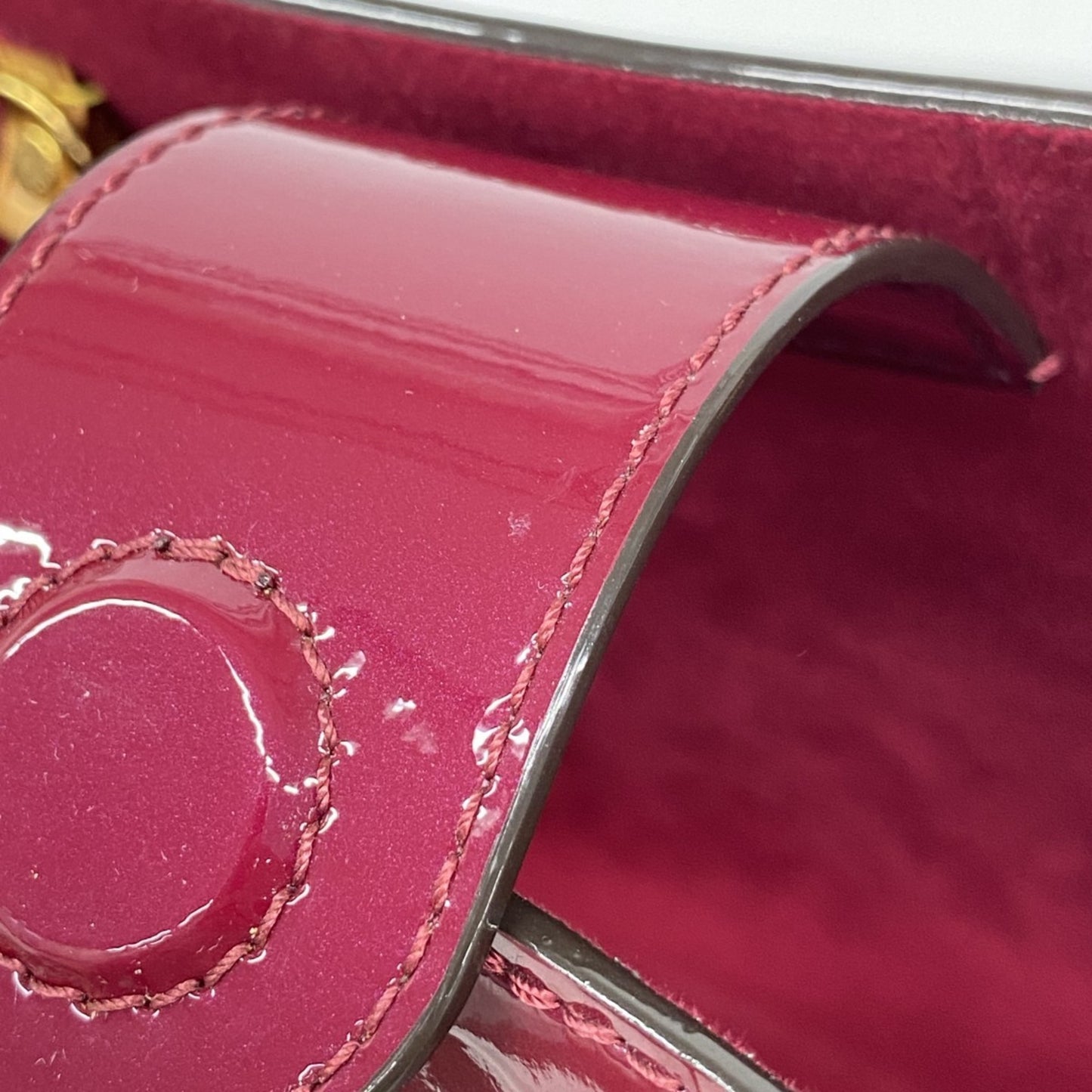 Louis Vuitton Vernis Long Beach Pm Shoulder Bag M90480 Magenta