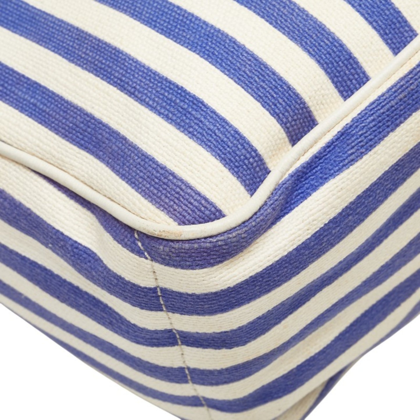 Celine Boogie Bag Striped Handbag Blue White Canvas Leather