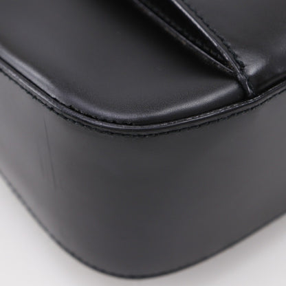 Salvatore Ferragamo Gancini Shoulder Bag Ab-21 0169 In Black Calfskin