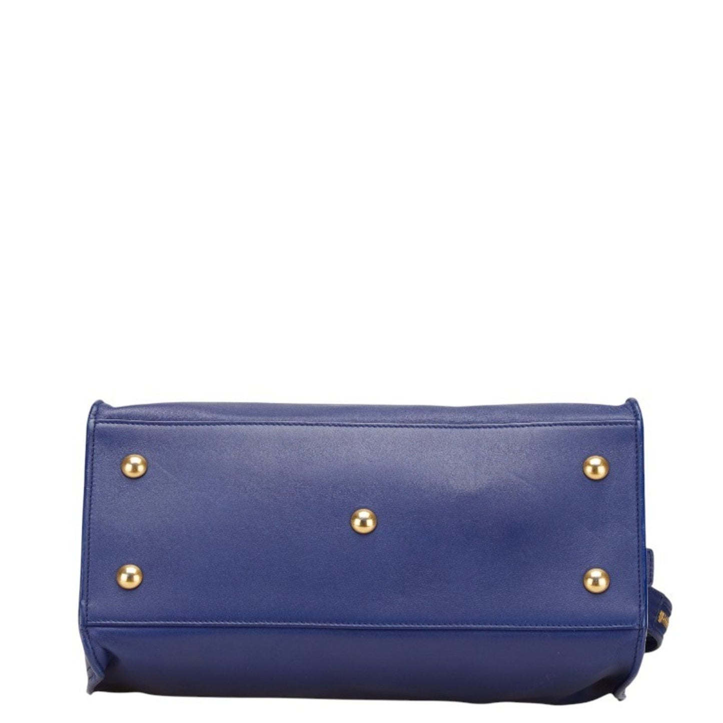 Saint Laurent Ysl Logo Petit Cabas Handbag/Shoulder Bag 2Way 311210 Blue Leather