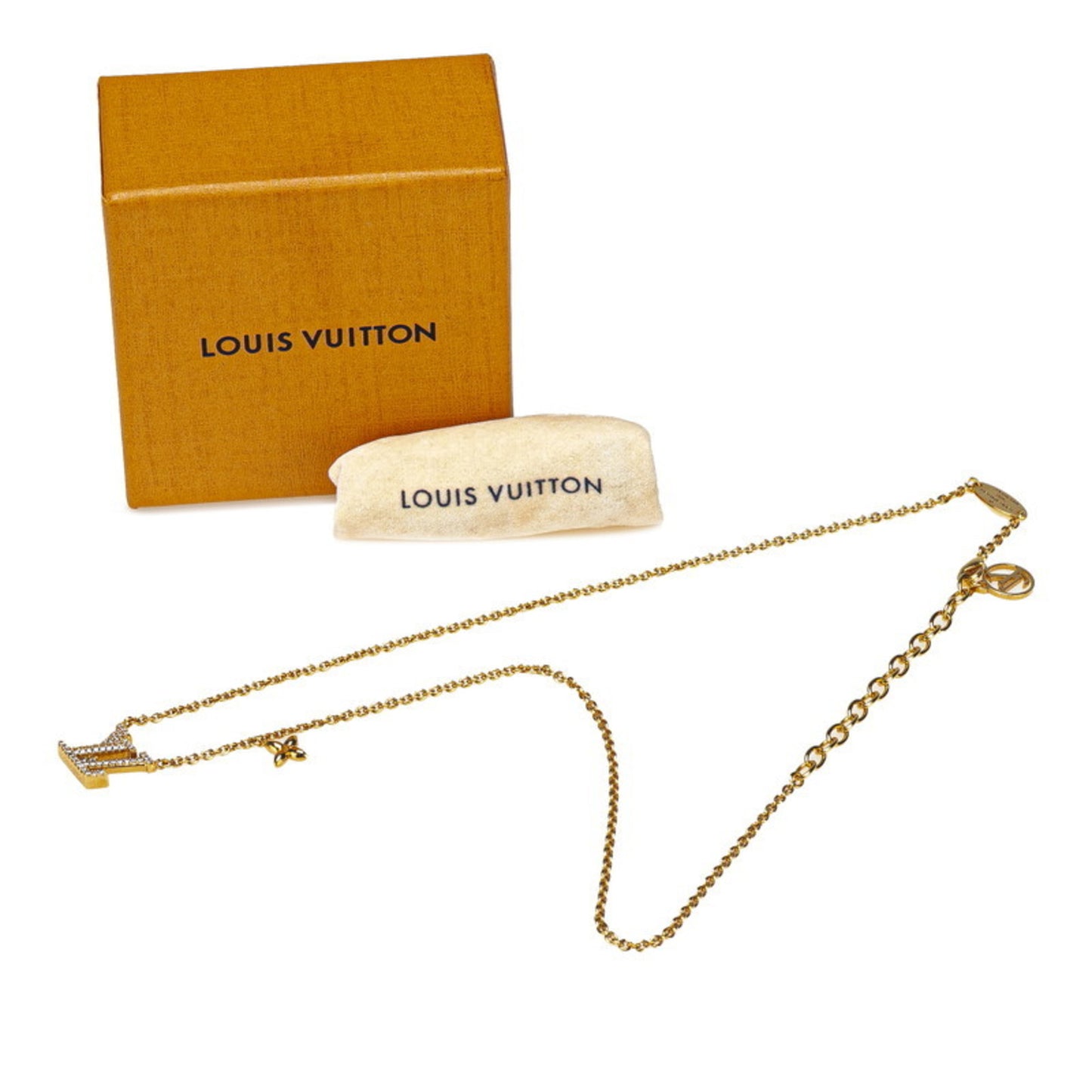 Louis Vuitton Collier Lv Iconic Rhinestone Necklace M00596 Gold Plated