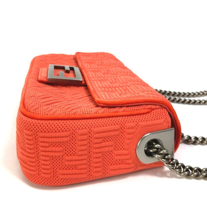 Fendi 8Br793 Baguette Chain Midi Double Shoulder Bag In Canvas/Leather