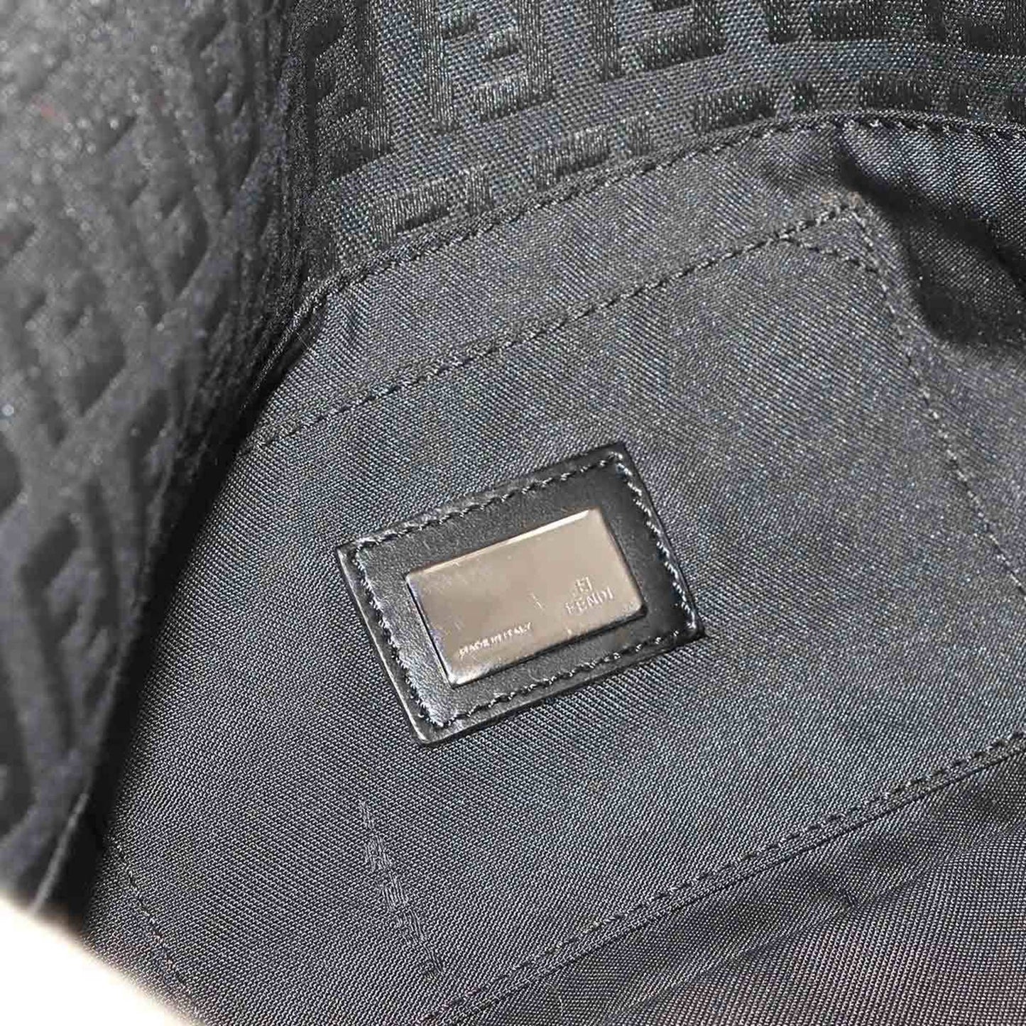 Fendi Zucchino Mamma Bucket Shoulder Bag In Black Canvas