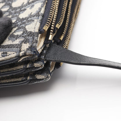 Christian Dior Dior Saddle Bag Oblique Shoulder Canvas Leather