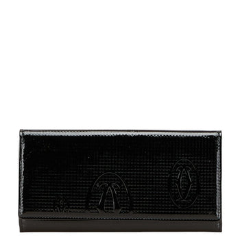 Cartier Happy Birthday Long Wallet Black Enamel