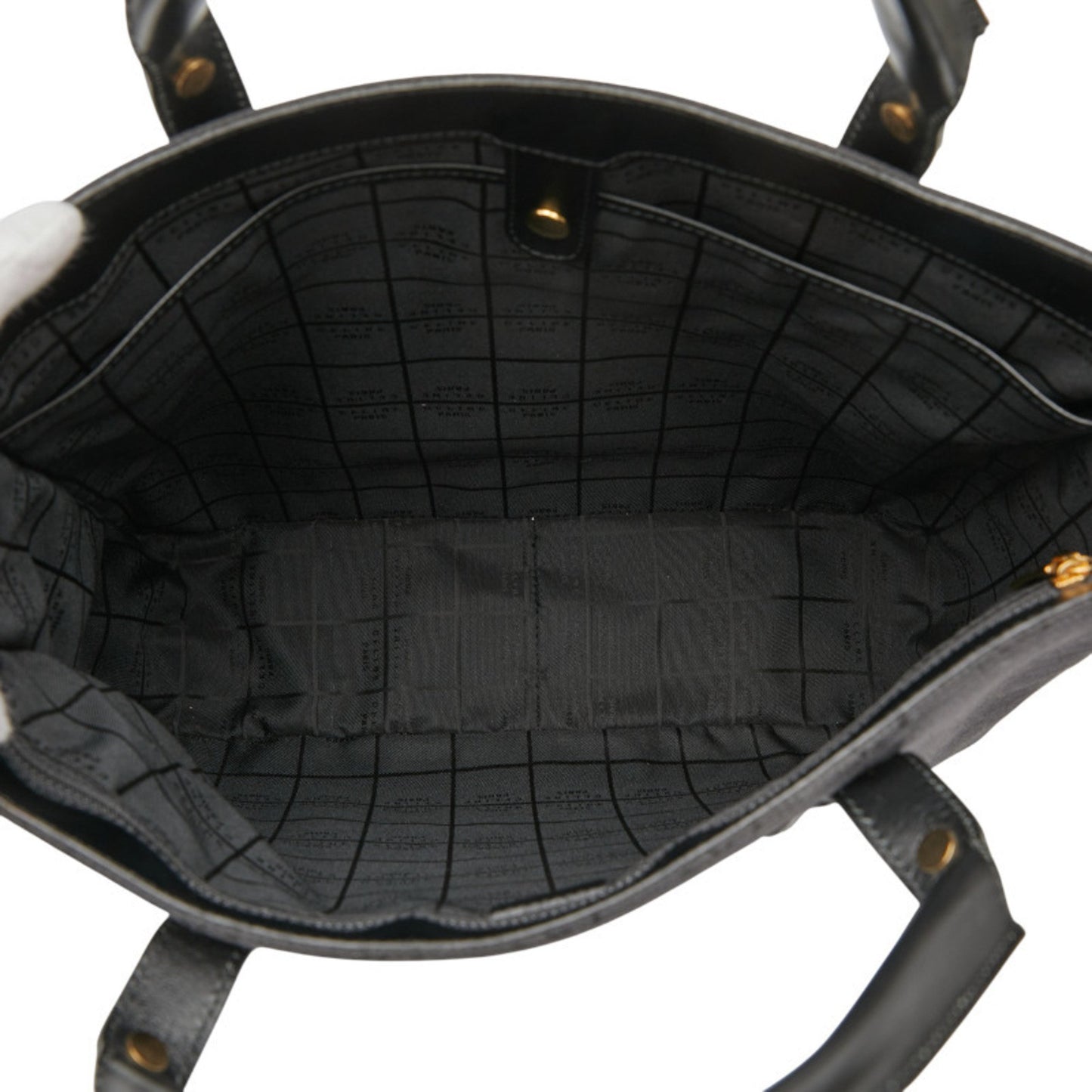 Celine C Macadam Handbag Tote Bag In Black Canvas