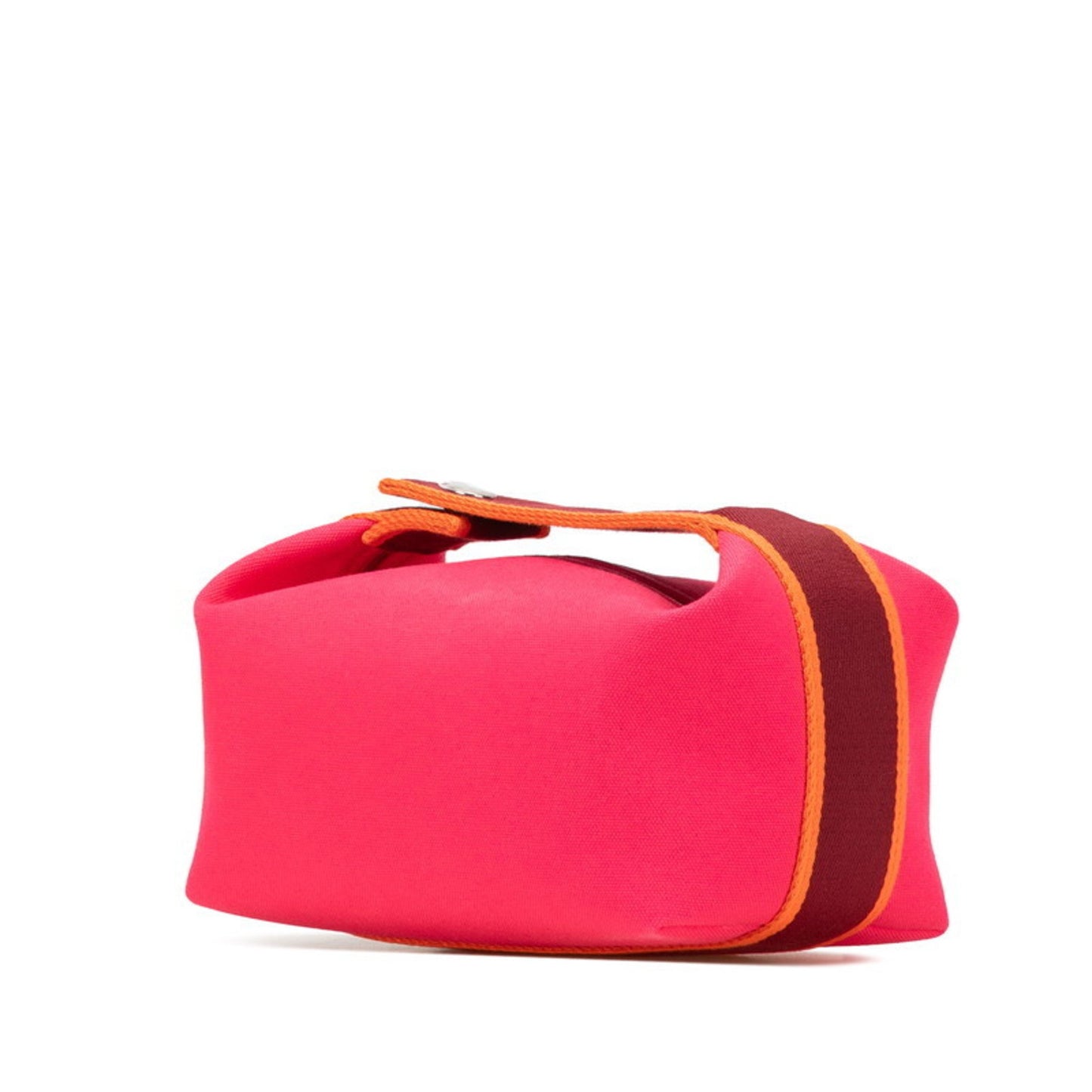 Herms Bride A Black Pm Handbag Pouch Hibiscus Pink Toile H