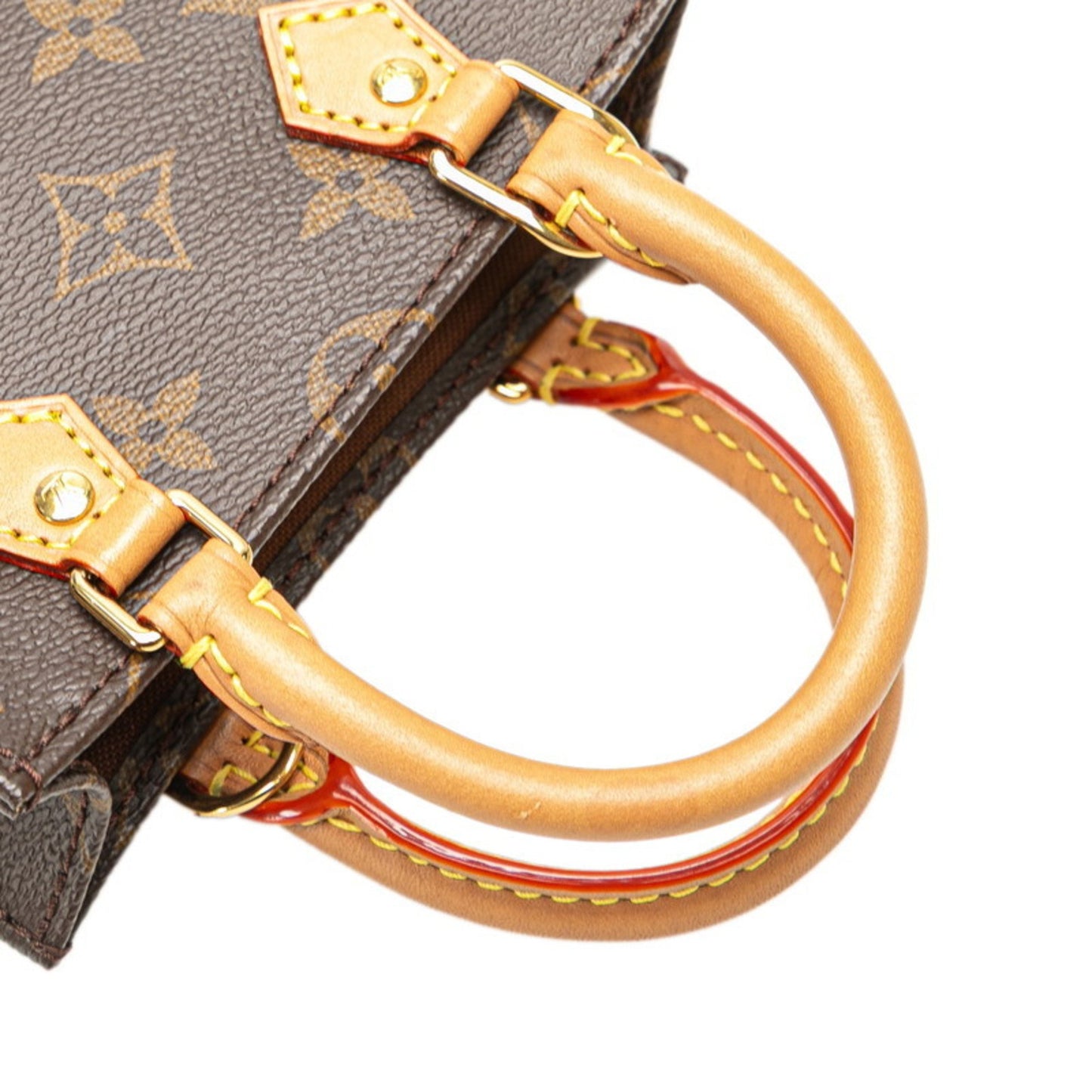 Louis Vuitton Monogram Petite Sac Plat Handbag/Shoulder Bag 2Way M81295 Brown Leather