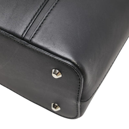 Burberry Nova Check Logo Handbag In Black Leather