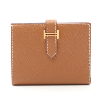 Hermes Herms Bearn Compact Gold Bifold Wallet