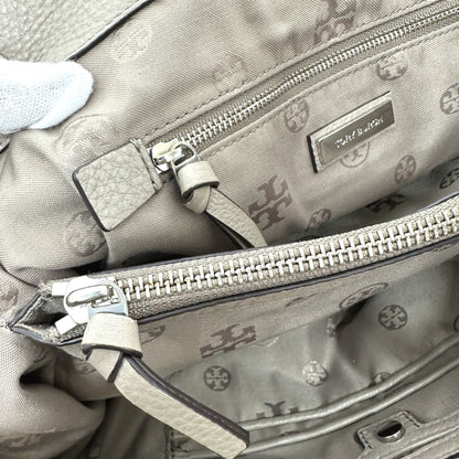 Tory Burch Logo Tote Bag Handbag Shoulder Leather