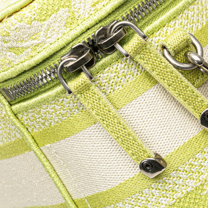 Christian Dior Dior Toile Joue D'Hui Vanity Bag Handbag Shoulder Green Jacquard