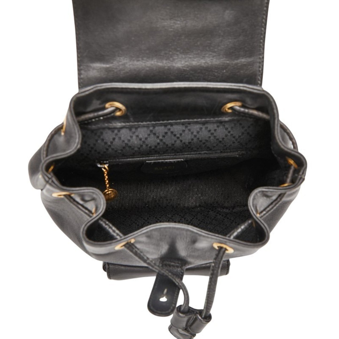 Gucci Bamboo Backpack 003 1705 0030 Black Suede Leather