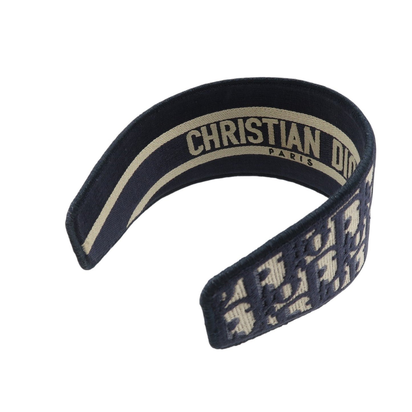 Christian Dior Oblique Headband Canvas Navy 0929