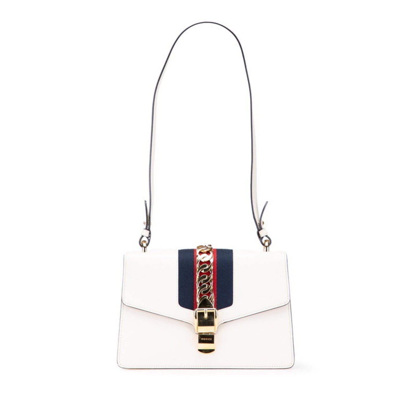 Gucci Sylvie Embroidered Handbag/Shoulder Bag 2Way 421882 White Leather