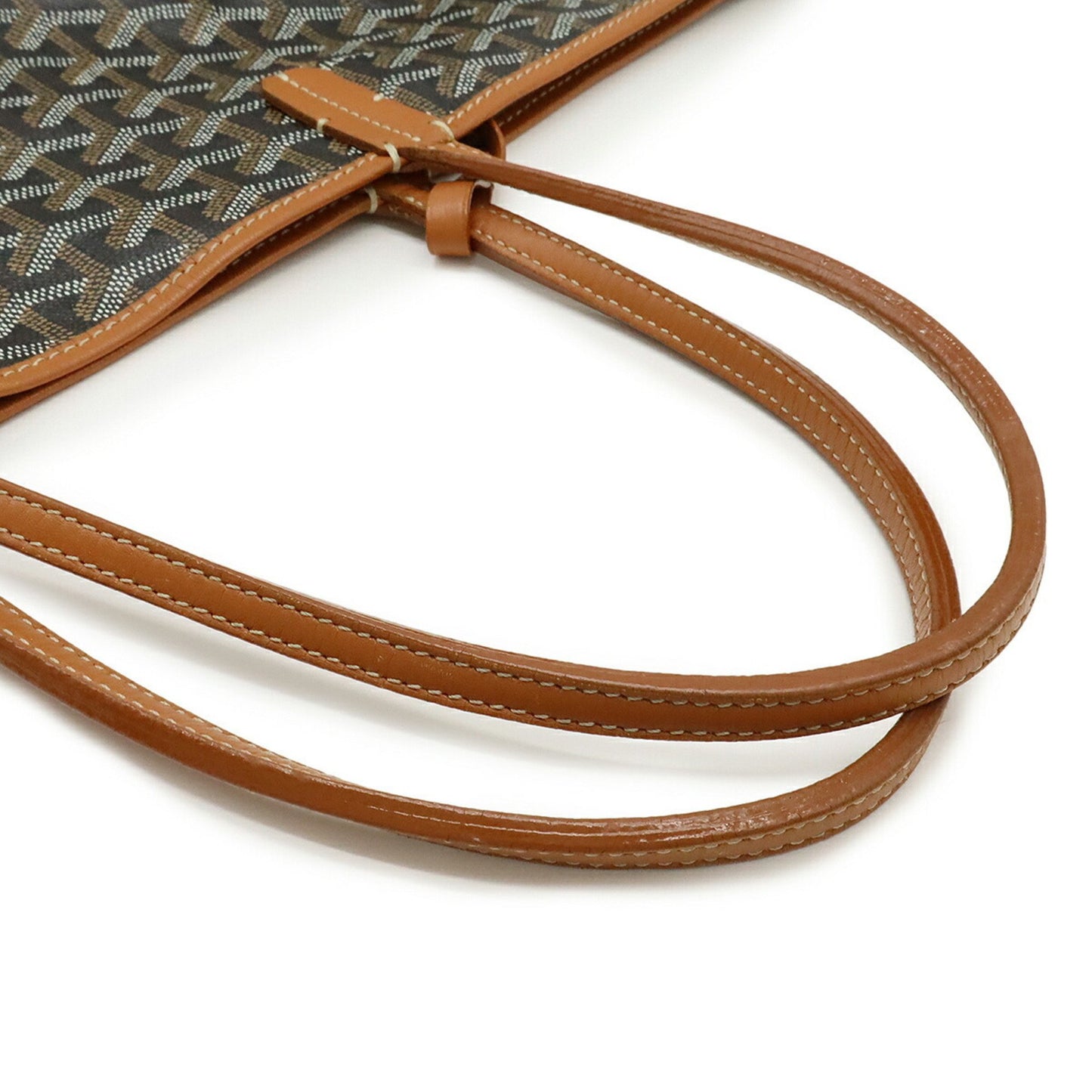 Goyard Saint Louis Pm Tote Bag Shoulder Coated Canvas Leather Black Brown White